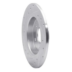 Volvo V50 Brake Rotor (1) - Rear Right - R1 Concepts - Drilled & Slotted - Silver - `04-`13